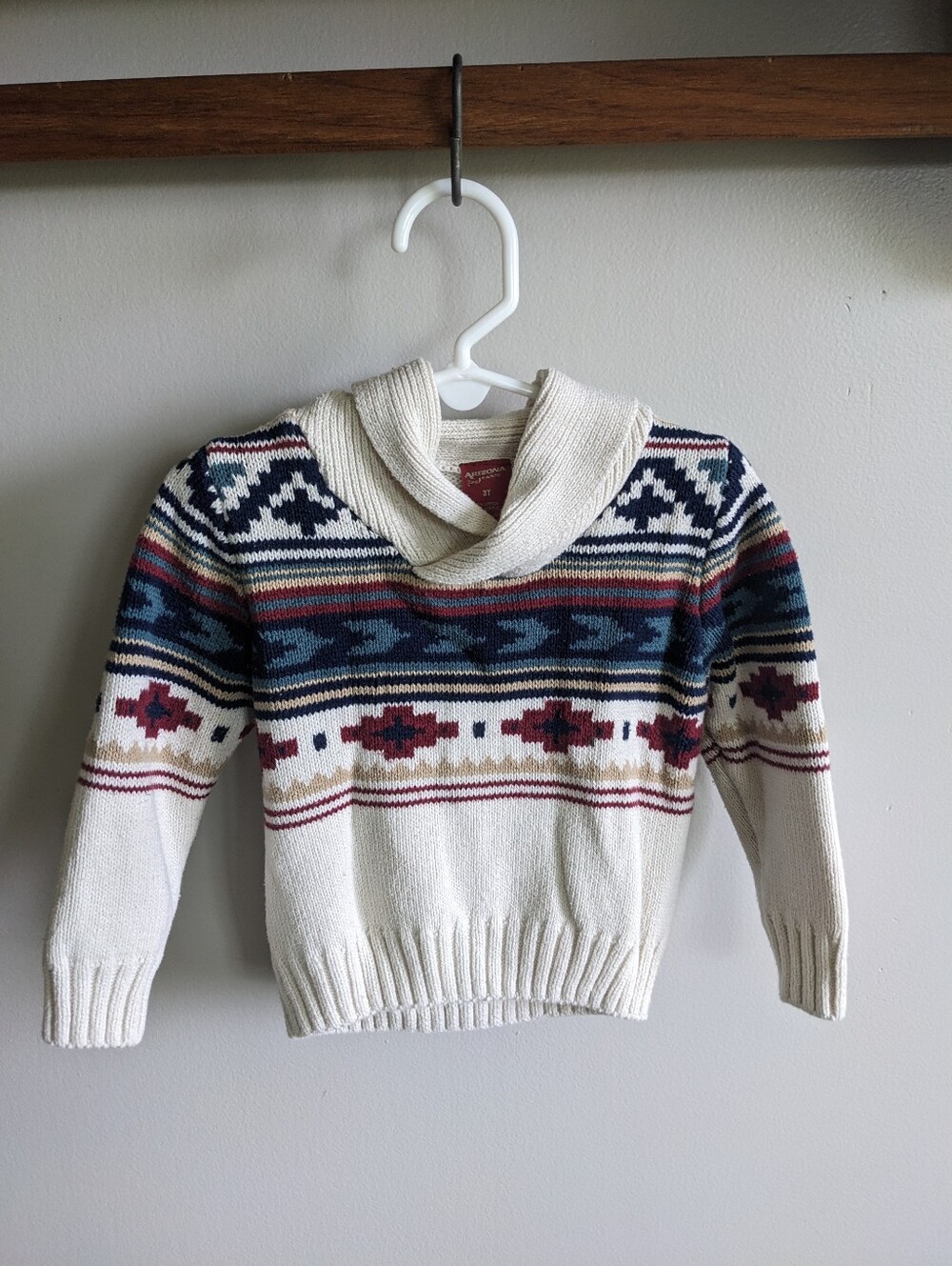 Aztec Southwest Style Toddler Sweater Size 3t Cream Multicolor Cotton Blend